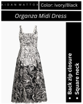 Aidan Mattox by Adrianna Papell Embroidered Organza Midi Dress