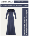 Giorgio Armani Crystal-Trim Silk Trumpet Gown