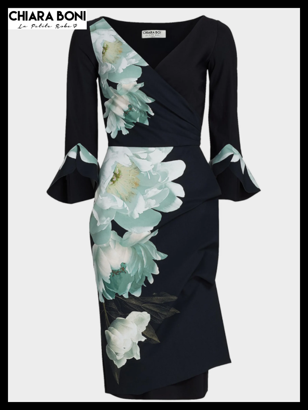 Chiara Boni La Petite Robe Triana Floral-Print Surplice Bodycon Dress