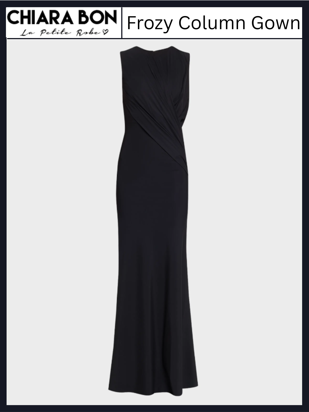 Chiara Boni La Petite Robe Frozy Sleeveless Draped Column Gown