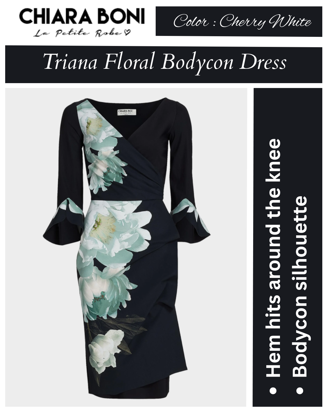 Chiara Boni La Petite Robe Triana Floral-Print Surplice Bodycon Dress