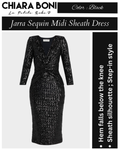 Chiara Boni La Petite Robe Jarra Twist-Front Sequin Midi Sheath Dress