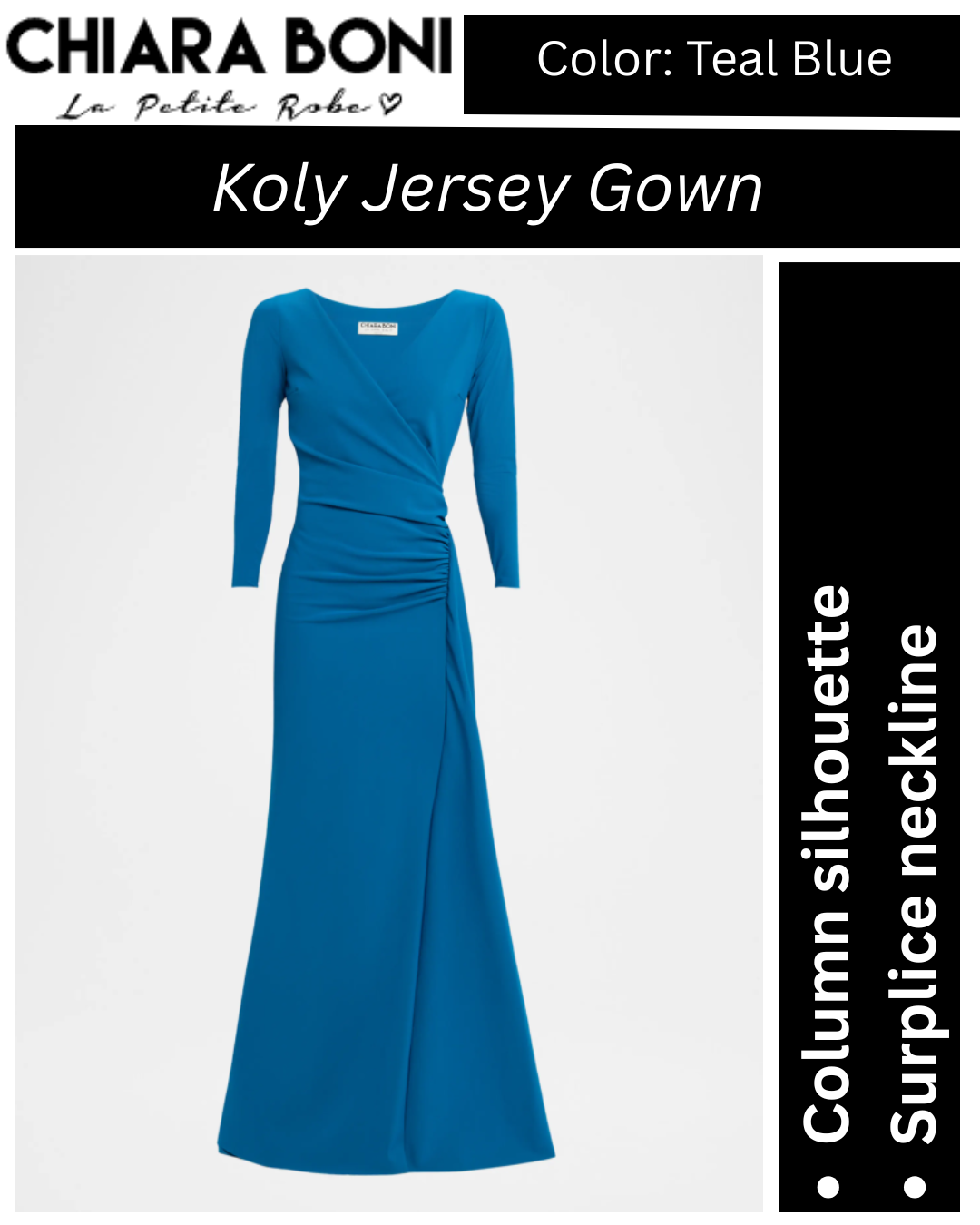 Chiara Boni La Petite Robe Koly Draped Surplice Jersey Gown