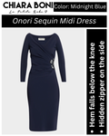 Chiara Boni La Petite Robe Onori Long Sleeve Sequin Flower Midi Dress