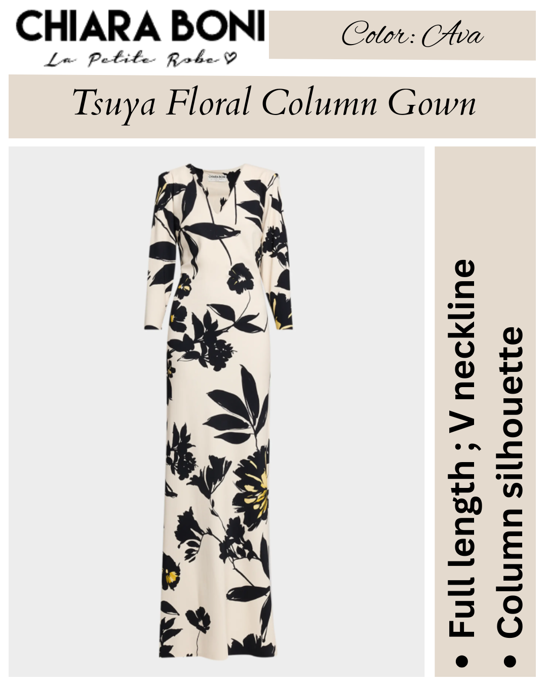 Chiara Boni La Petite Robe Tsuya Floral-Print Column Gown