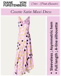Diane von Furstenberg Cosette Asymmetric Polka Dot Satin Maxi Dress