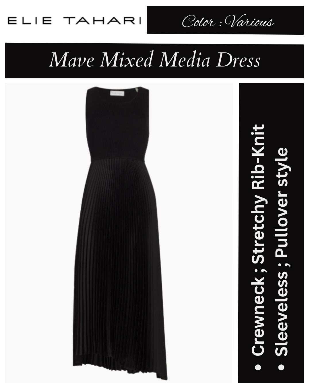 Elie Tahari The Mave Mixed Media Dress