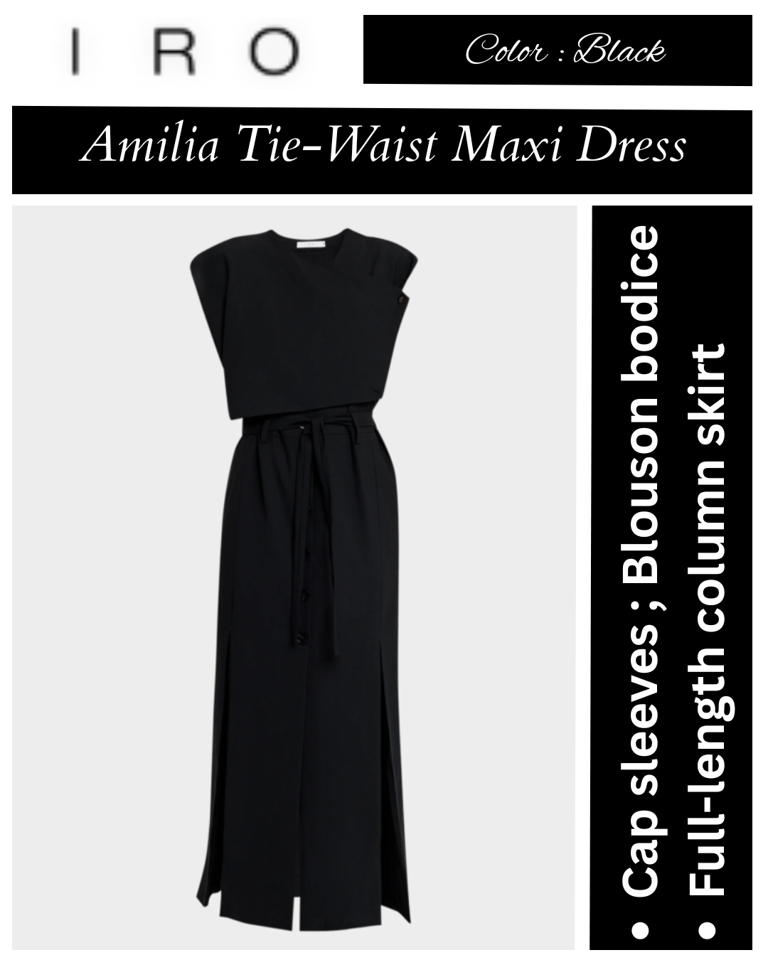 Iro Amilia Tie-Waist Maxi Dress
