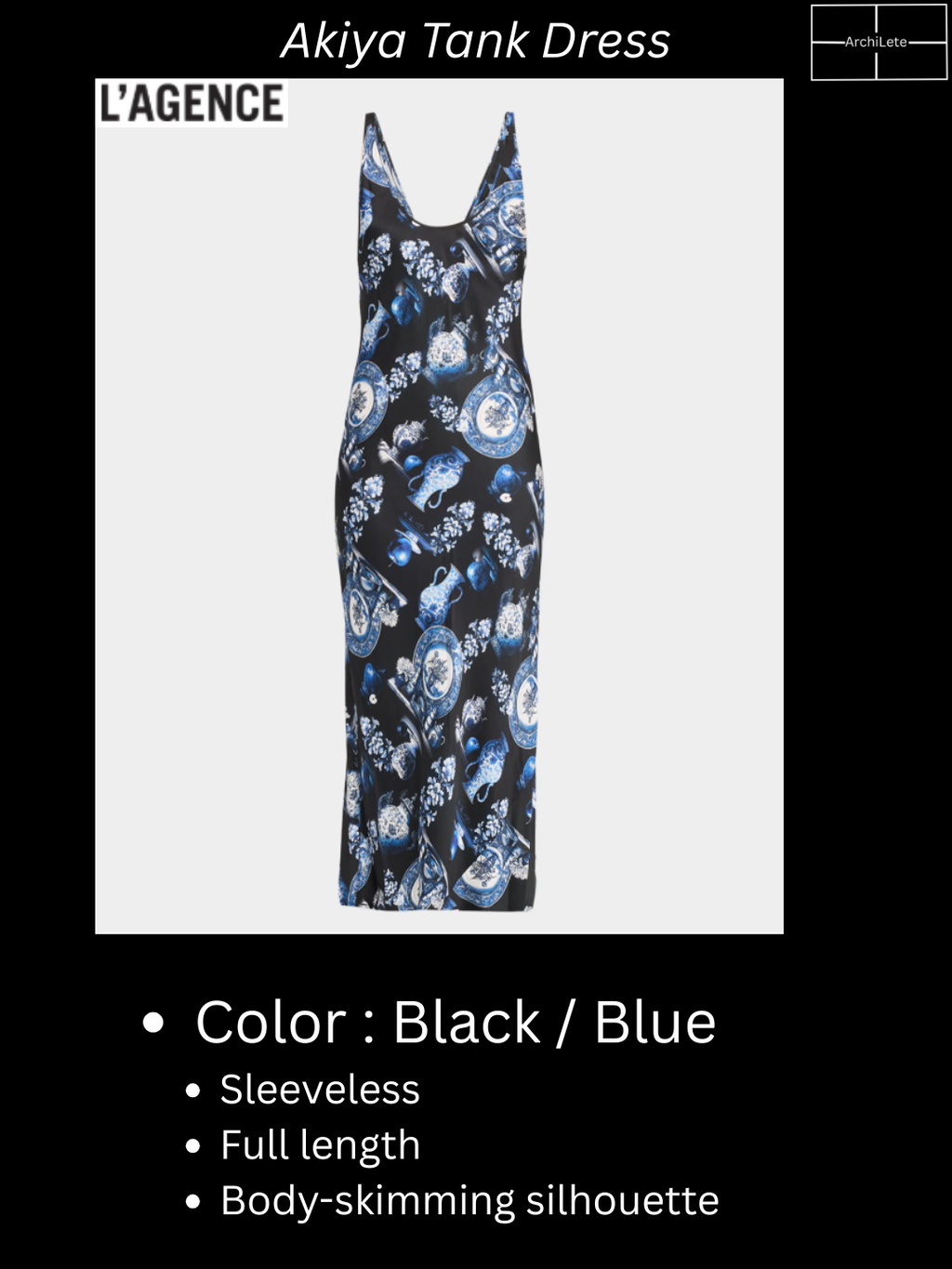 L'Agence Akiya Satin Tank Dress