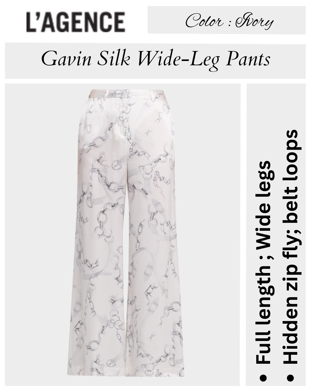 L'Agence Gavin Silk Wide-Leg Pants