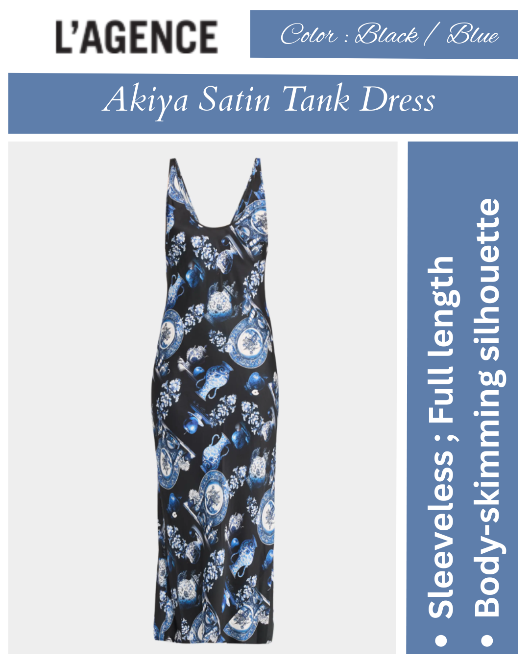 L'Agence Akiya Satin Tank Dress