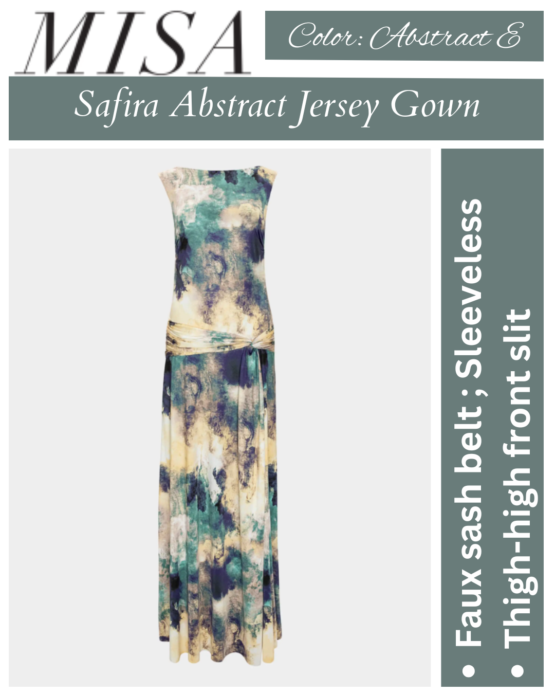 MISA Los Angeles Safira Abstract Jersey Maxi Dress