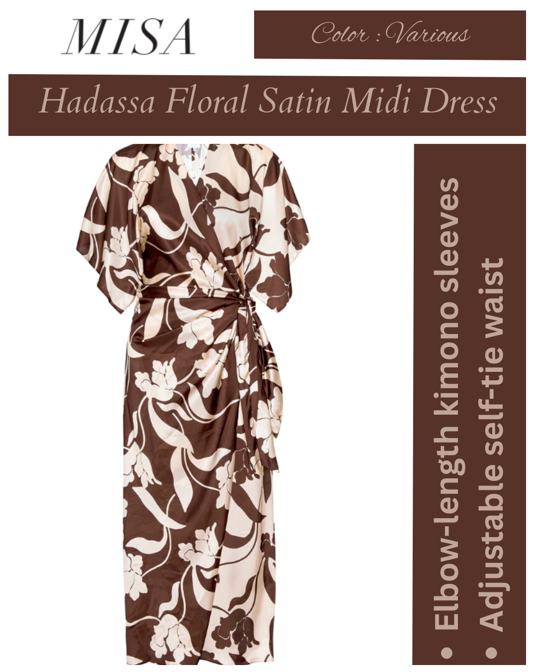MISA Los Angeles Hadassa Floral Satin Midi Dress