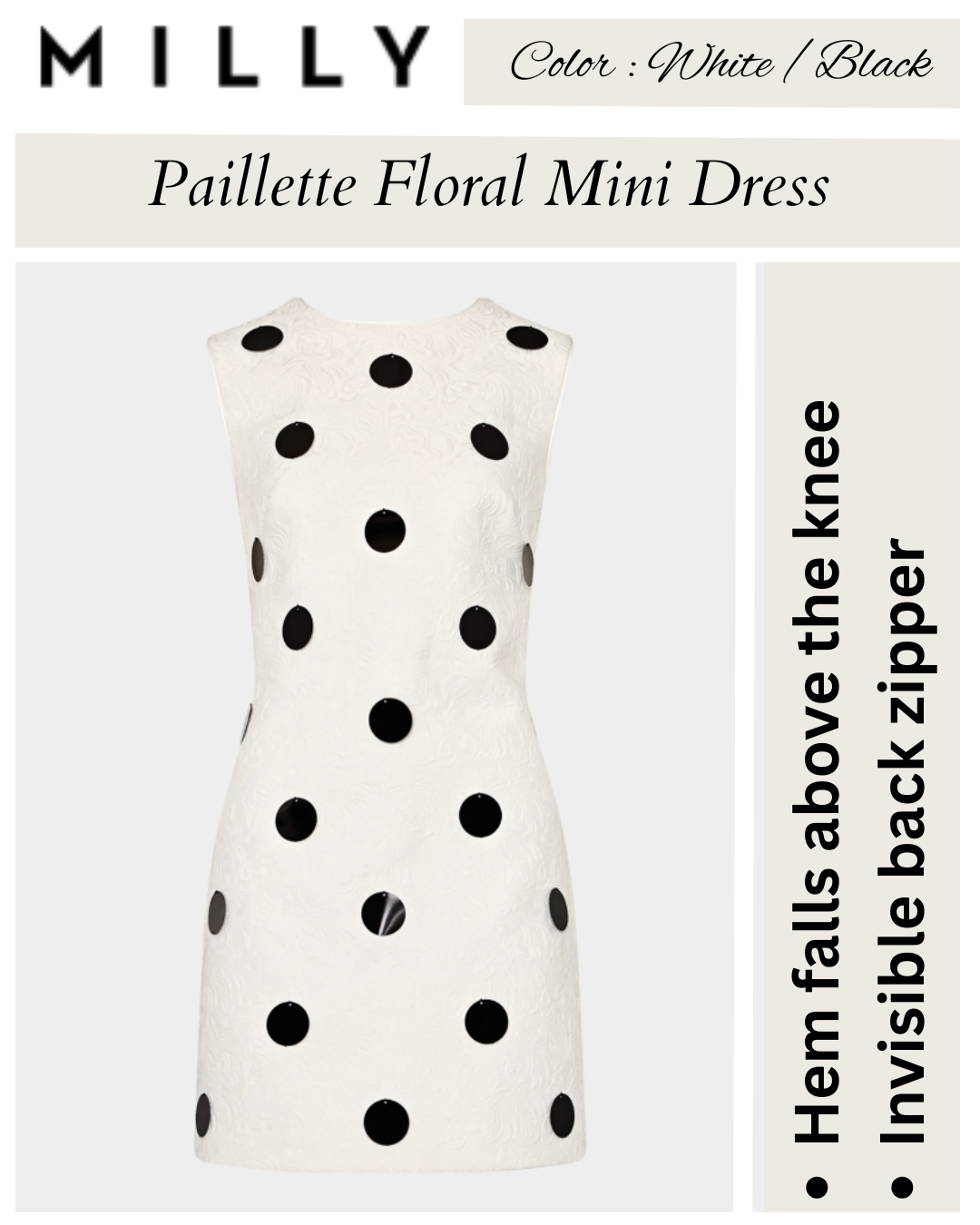 Milly Ivette Sleeveless Paillette Floral Mini Dress