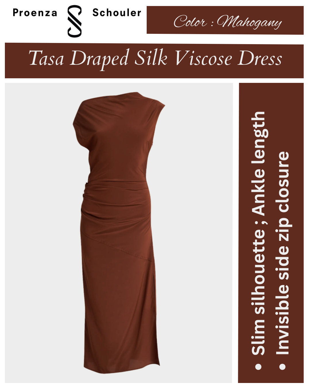 Proenza Schouler Tasa Draped Silk Viscose Dress