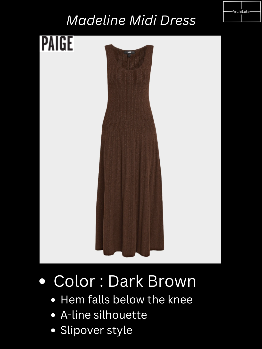 PAIGE Madeline Metallic Ribbed Midi Dress