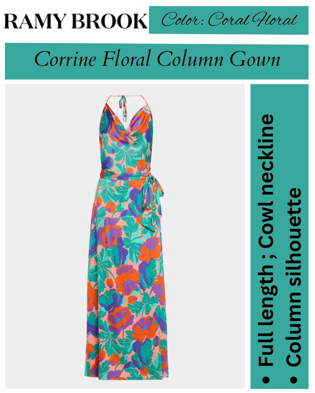 Ramy Brook Corrine Floral-Print Column Gown