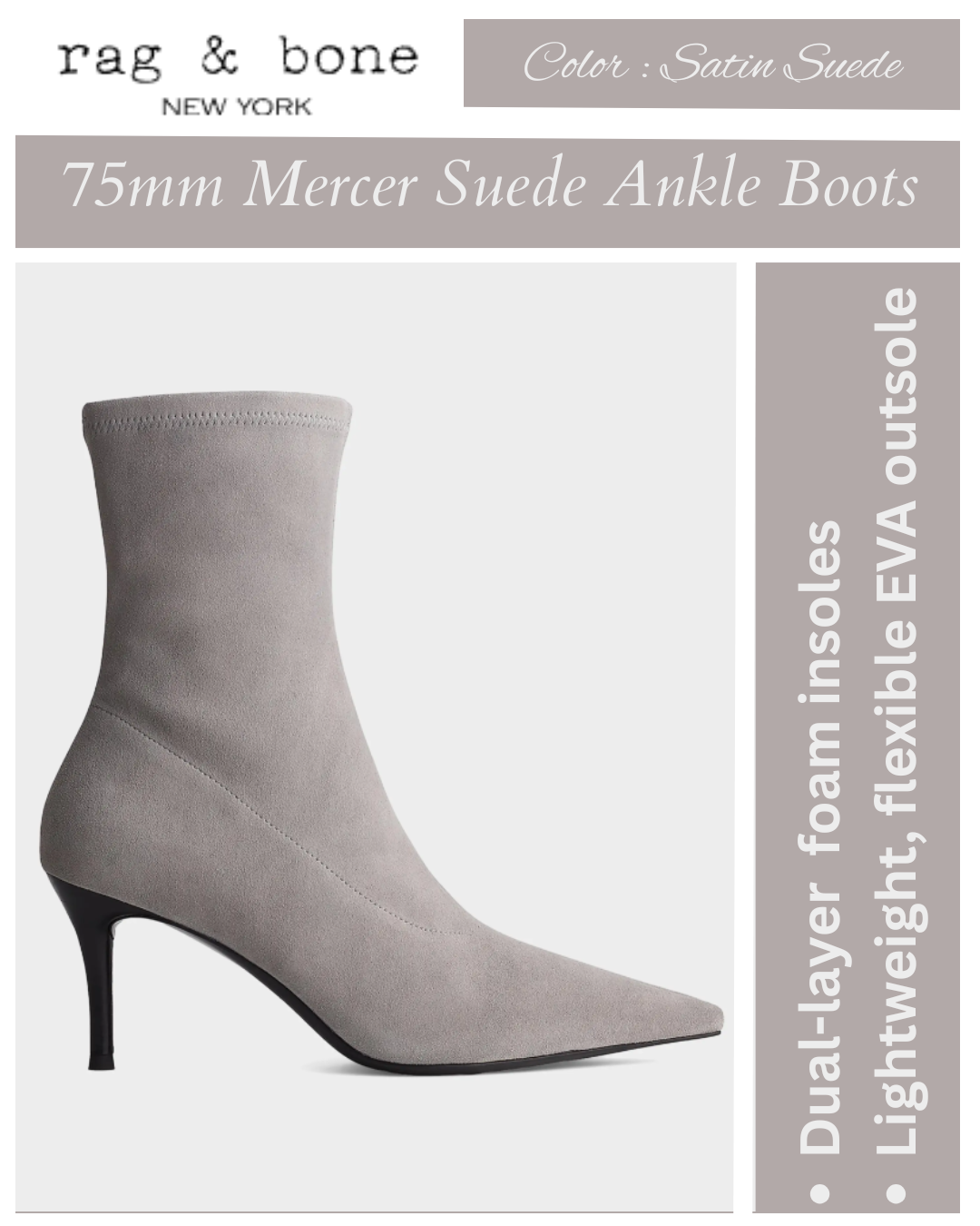 Rag & Bone 75mm Mercer Suede Ankle Boots