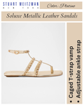 Stuart Weitzman Soluxe Crystal Metallic Leather Sandals