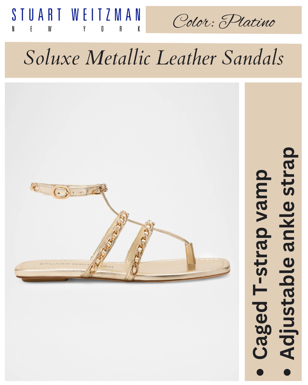 Stuart Weitzman Soluxe Crystal Metallic Leather Sandals