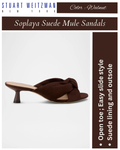 Stuart Weitzman 50mm Soplaya Suede Mule Sandals Walnut