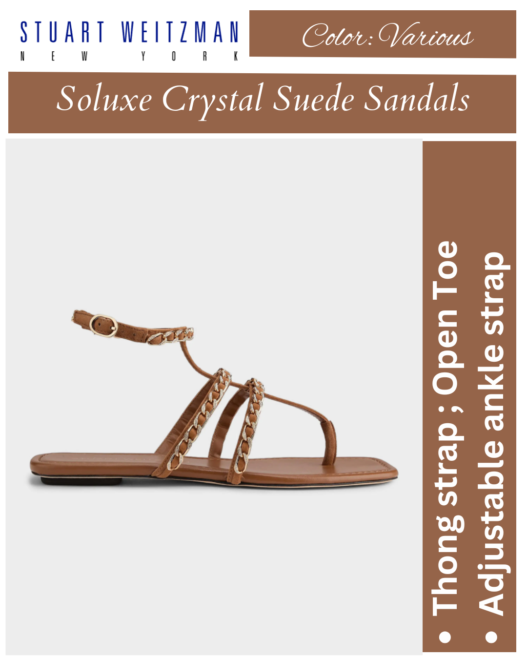 Stuart Weitzman Soluxe Crystal Suede Sandals