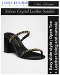 Stuart Weitzman Soluxe Crystal Leather Mule Sandals