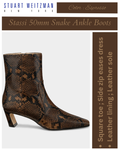 Stuart Weitzman Stassi 50mm Snake-Embossed Leather Ankle Boots