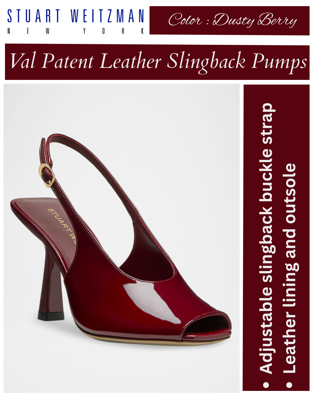 Stuart Weitzman 85mm Val Patent Leather Slingback Pumps