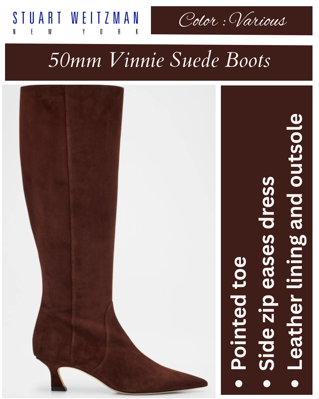 Stuart Weitzman 50mm Vinnie Suede Knee-High Boots