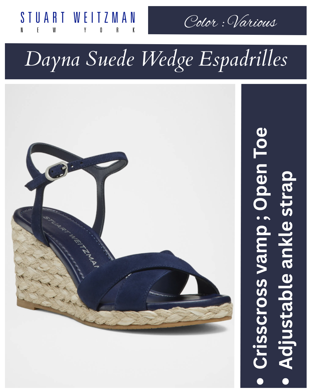Stuart Weitzman Dayna Suede Crisscross Wedge Espadrilles