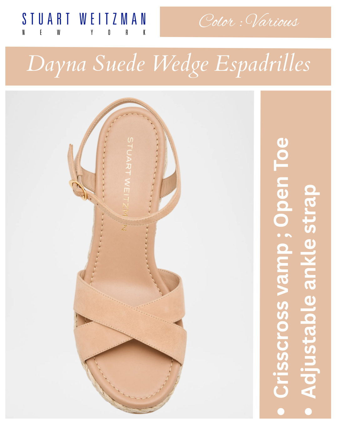 Stuart Weitzman Dayna Suede Crisscross Wedge Espadrilles
