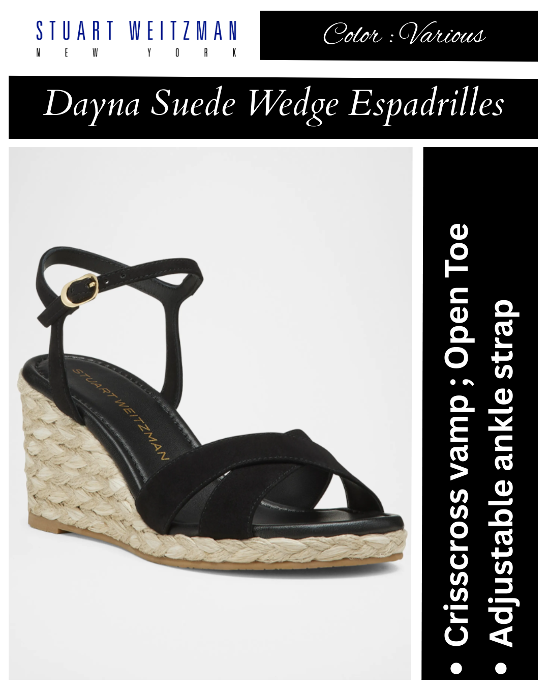 Stuart Weitzman Dayna Suede Crisscross Wedge Espadrilles