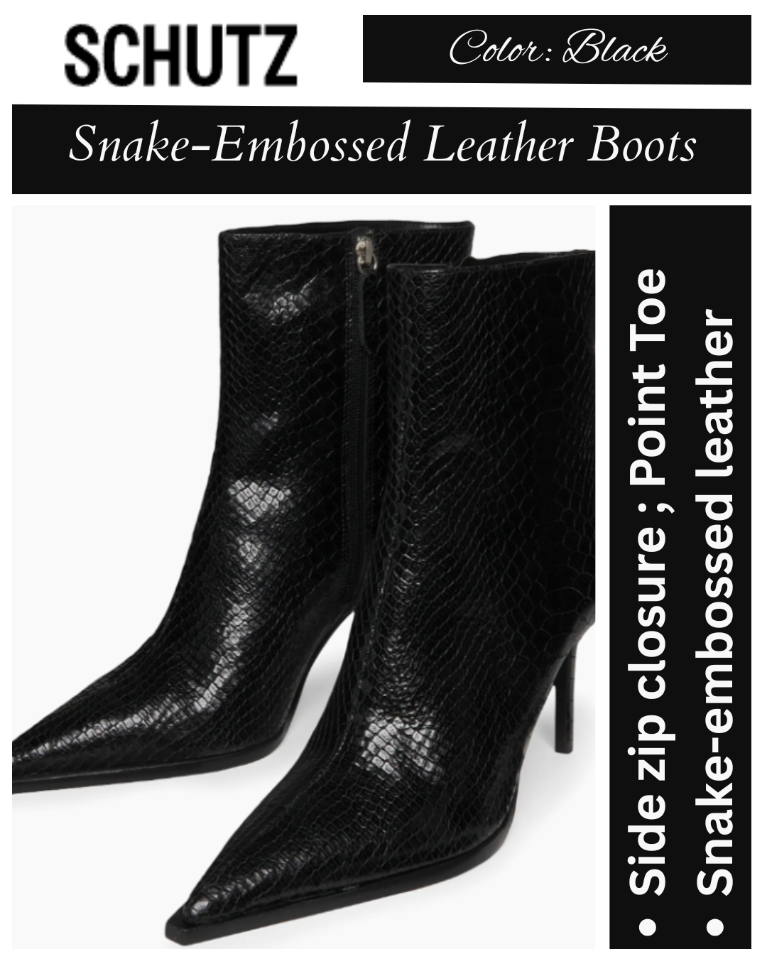 Schutz - Mary 85MM Snake-Embossed Leather Boots