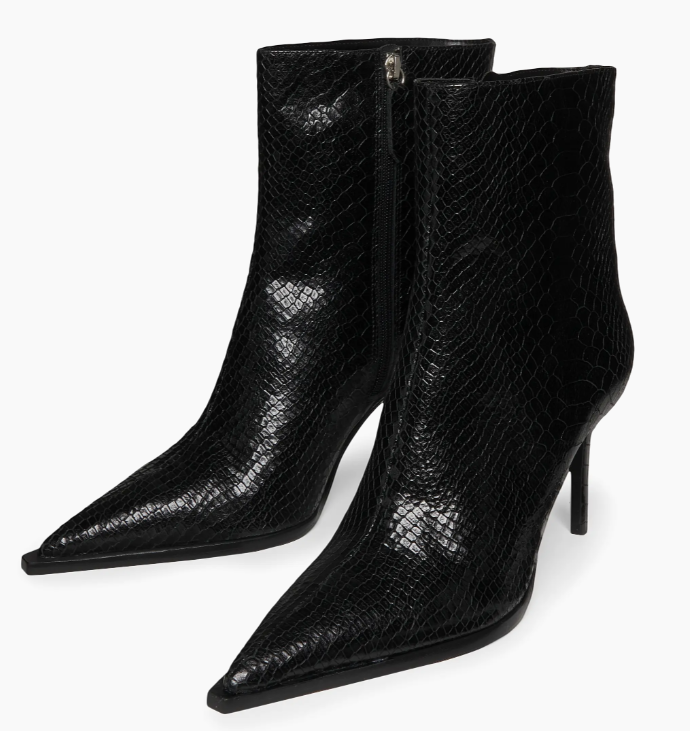 Schutz - Mary 85MM Snake-Embossed Leather Boots