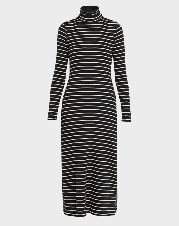 Proenza Schouler White Label Frances Stripe Rib-Knit Turtleneck Dress