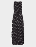 Milly Spencer Sleeveless Polka Dot Ruffle Maxi Dress