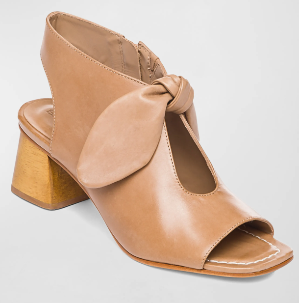 Bernardo Lizzie Leather Knot Zip Sandals