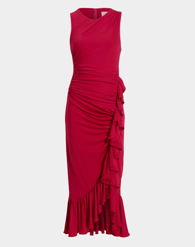 Cinq a Sept Fatima Sleeveless Ruffled Midi Dress