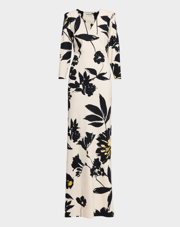 Chiara Boni La Petite Robe Tsuya Floral-Print Column Gown
