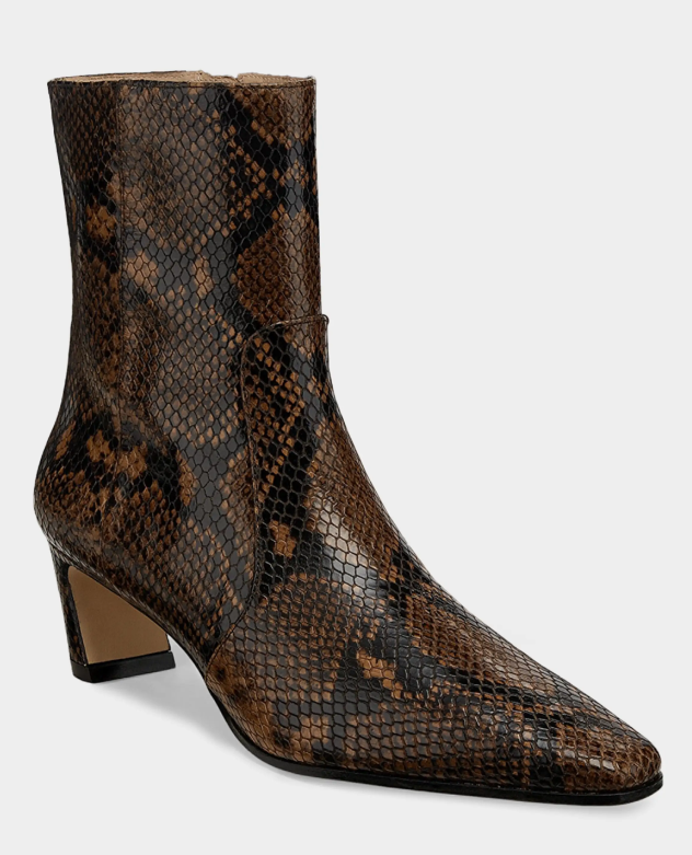 Stuart Weitzman Stassi 50mm Snake-Embossed Leather Ankle Boots