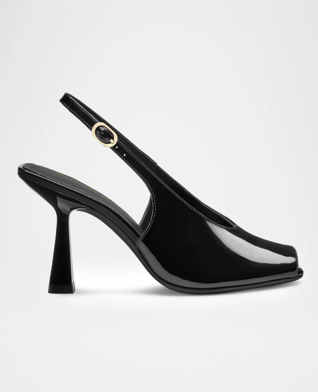 Stuart Weitzman 85mm Val Patent Leather Slingback Pumps