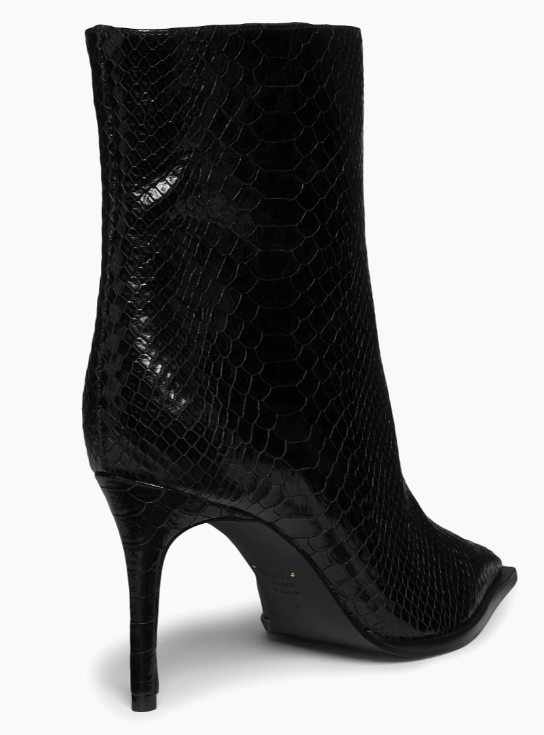 Schutz - Mary 85MM Snake-Embossed Leather Boots