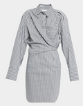 Iro Lazul Pinstripe Wrap Shirtdress