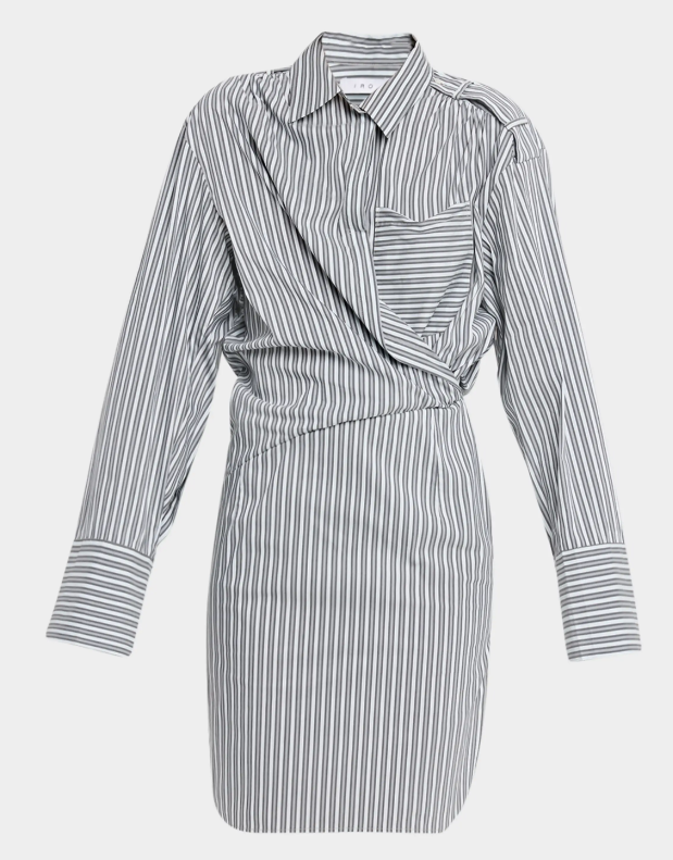Iro Lazul Pinstripe Wrap Shirtdress