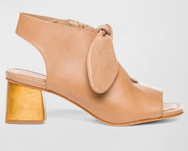 Bernardo Lizzie Leather Knot Zip Sandals