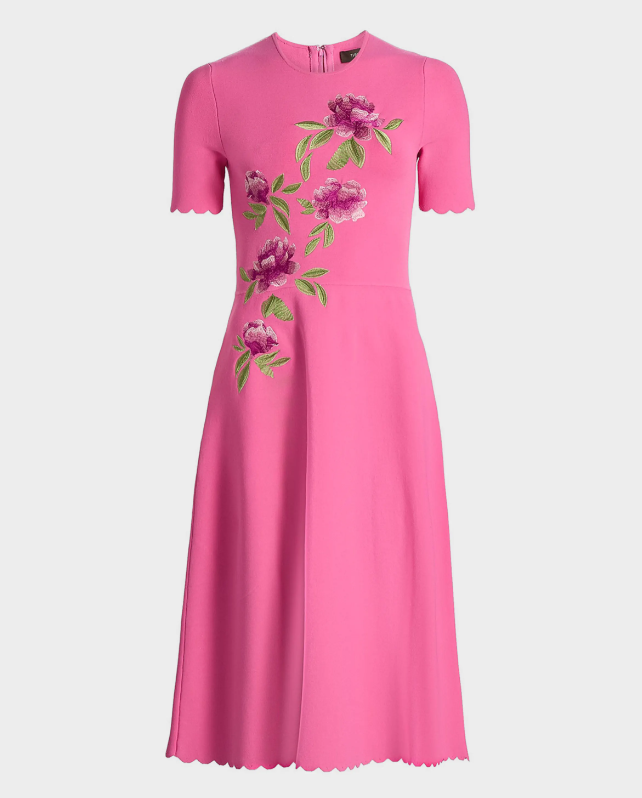 Theia Vada Petunia Knit Midi Dress