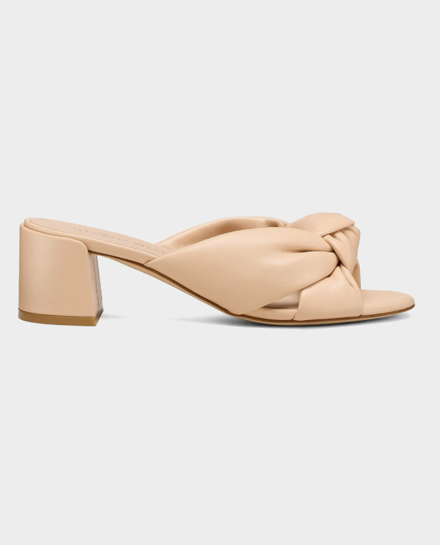 Stuart Weitzman 50mm Soplaya Leather Mule Sandals Ava