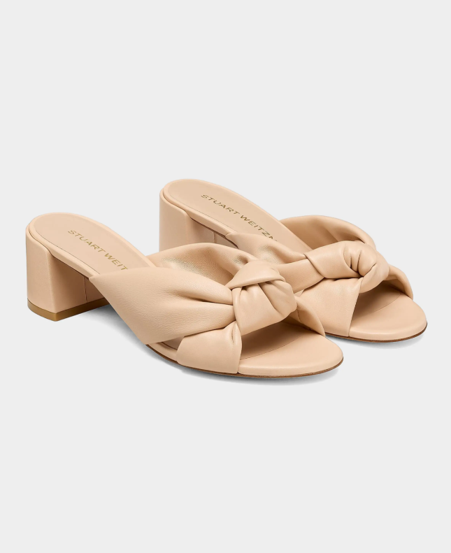Stuart Weitzman 50mm Soplaya Leather Mule Sandals Ava