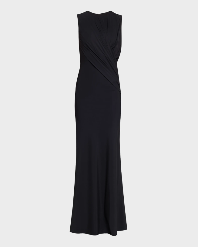 Chiara Boni La Petite Robe Frozy Sleeveless Draped Column Gown